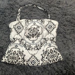 Corset black and white top